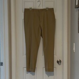 Alan Flusser Beige Cotton Dress Pants